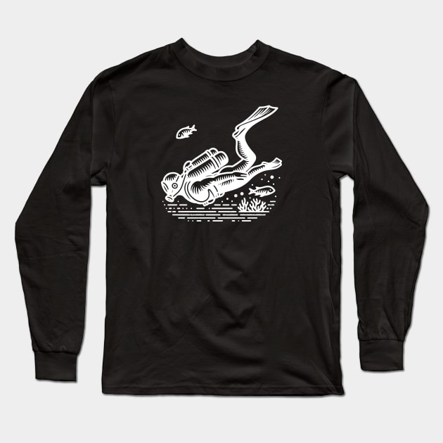 Scuba Diving Diver Long Sleeve T-Shirt by ThesePrints